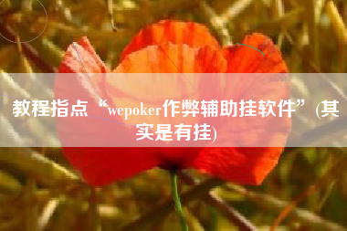 教程指点“wepoker作弊辅助挂软件”(其实是有挂)
