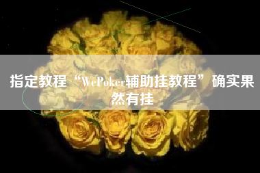 指定教程“WePoker辅助挂教程”确实果然有挂