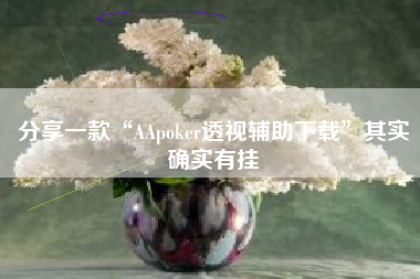 分享一款“AApoker透视辅助下载”其实确实有挂