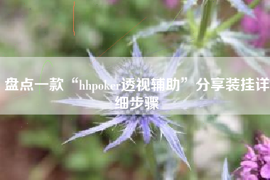 盘点一款“hhpoker透视辅助”分享装挂详细步骤 盘点一款“hhpoker透视辅助”分享装挂详细步骤