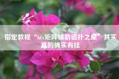 指定教程“htx矩阵辅助德扑之星”其实真的确实有挂