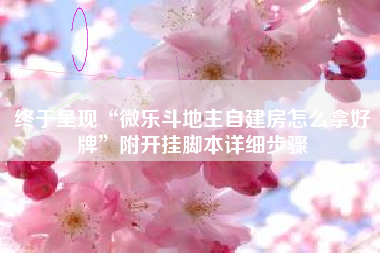 终于呈现“微乐斗地主自建房怎么拿好牌”附开挂脚本详细步骤