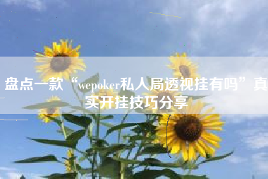盘点一款“wepoker私人局透视挂有吗”真实开挂技巧分享