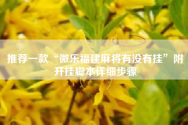推荐一款“微乐福建麻将有没有挂”附开挂脚本详细步骤