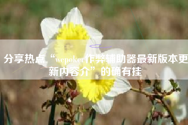 分享热点“wepoker作弊辅助器最新版本更新内容介”的确有挂