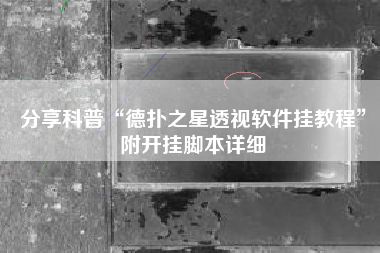 分享科普“德扑之星透视软件挂教程”附开挂脚本详细
