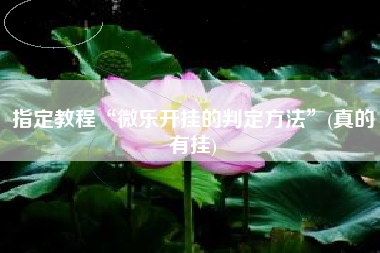 指定教程“微乐开挂的判定方法”(真的有挂) 指定教程“微乐开挂的判定方法”(真的有挂)