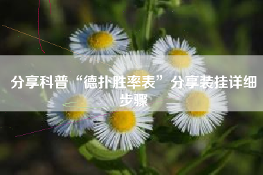 分享科普“德扑胜率表”分享装挂详细步骤