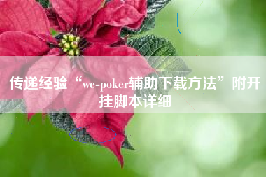 传递经验“we-poker辅助下载方法”附开挂脚本详细