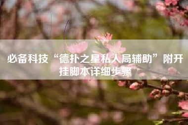 必备科技“德扑之星私人局辅助”附开挂脚本详细步骤