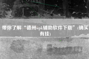 带你了解“德州wpk辅助软件下载”(确实有挂) 带你了解“德州wpk辅助软件下载”(确实有挂)