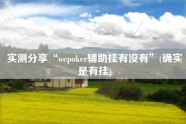 实测分享“wepoker辅助挂有没有”(确实是有挂) 实测分享“wepoker辅助挂有没有”(确实是有挂)