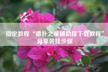 指定教程“德扑之星辅助挂下载教程”分享装挂步骤 指定教程“德扑之星辅助挂下载教程”分享装挂步骤