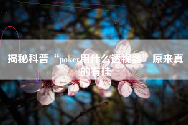 揭秘科普“poker用什么透视器”原来真的有挂