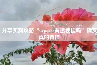 分享实测攻略“wepoker有透视挂吗”确实真的有挂